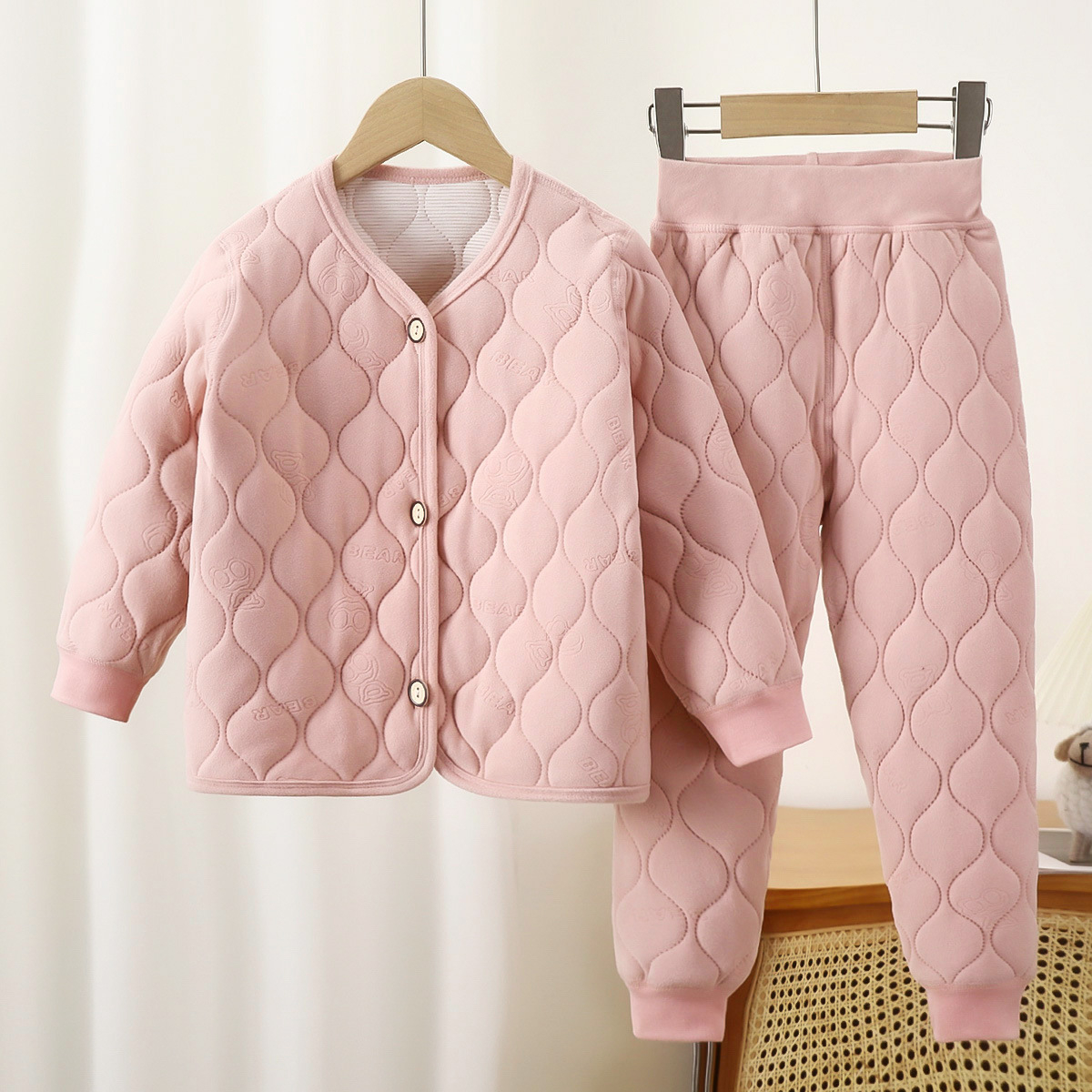 冬季儿童保暖套装校服神器男女童保暖内衣穿夹棉保暖上衣套装批发