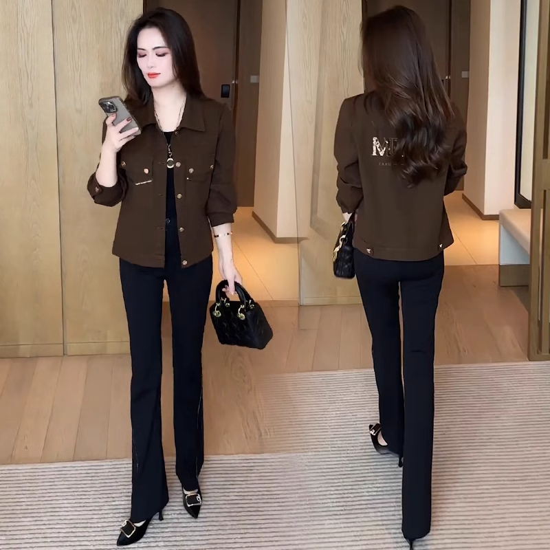 La babite复古宽松显瘦牛仔短外套春秋新款时尚减龄休闲百搭上衣