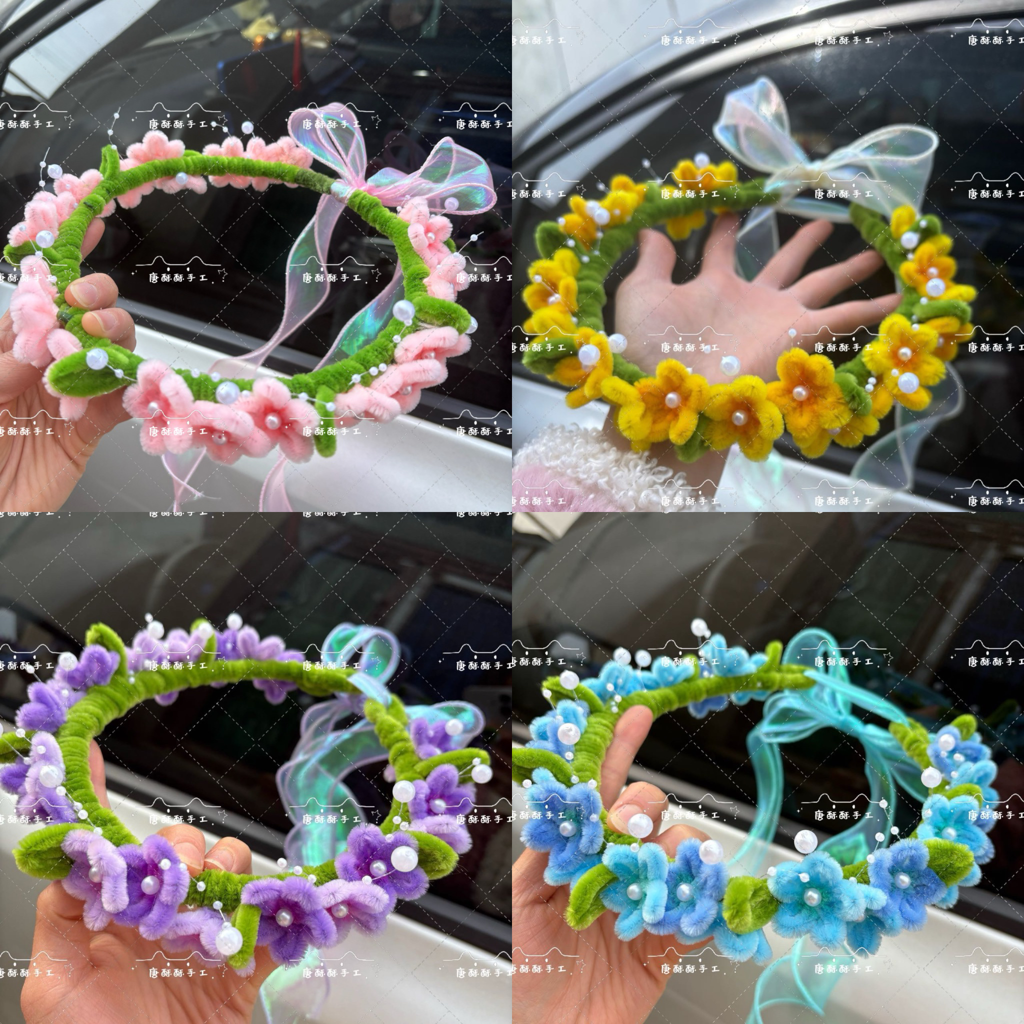 仙女油菜花头箍彩色发箍春天花环教师节手工DIY材料包扭扭棒