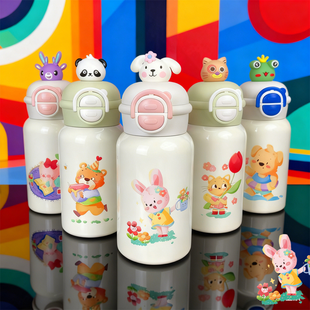 2025新款500ml儿童保温杯316不锈钢水杯一盖双饮2-12岁幼儿园上学