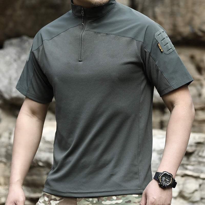 [砺兵户外]战术特训单导短袖蛙服速干透气宽松迷彩服训练服