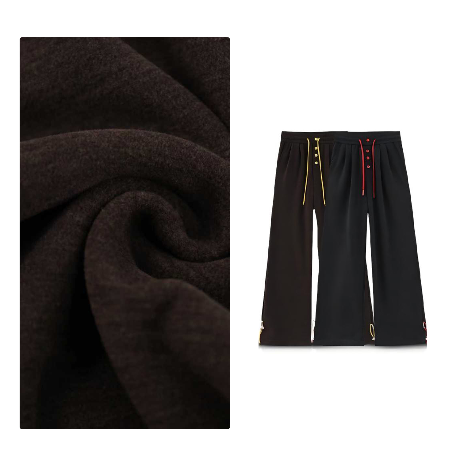 B 门店49&9！糖果休闲裤」松紧腰加绒直筒卫裤阔腿裤C24743