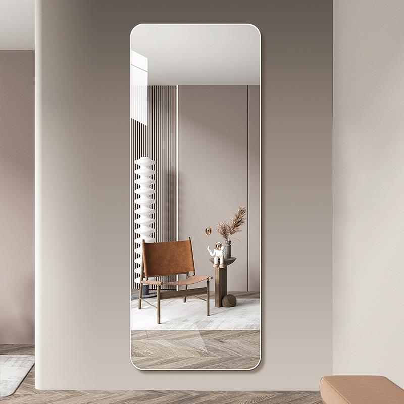 轻奢无框全身镜免打孔穿衣镜壁挂式卧室家用试衣防爆镜子贴墙自粘