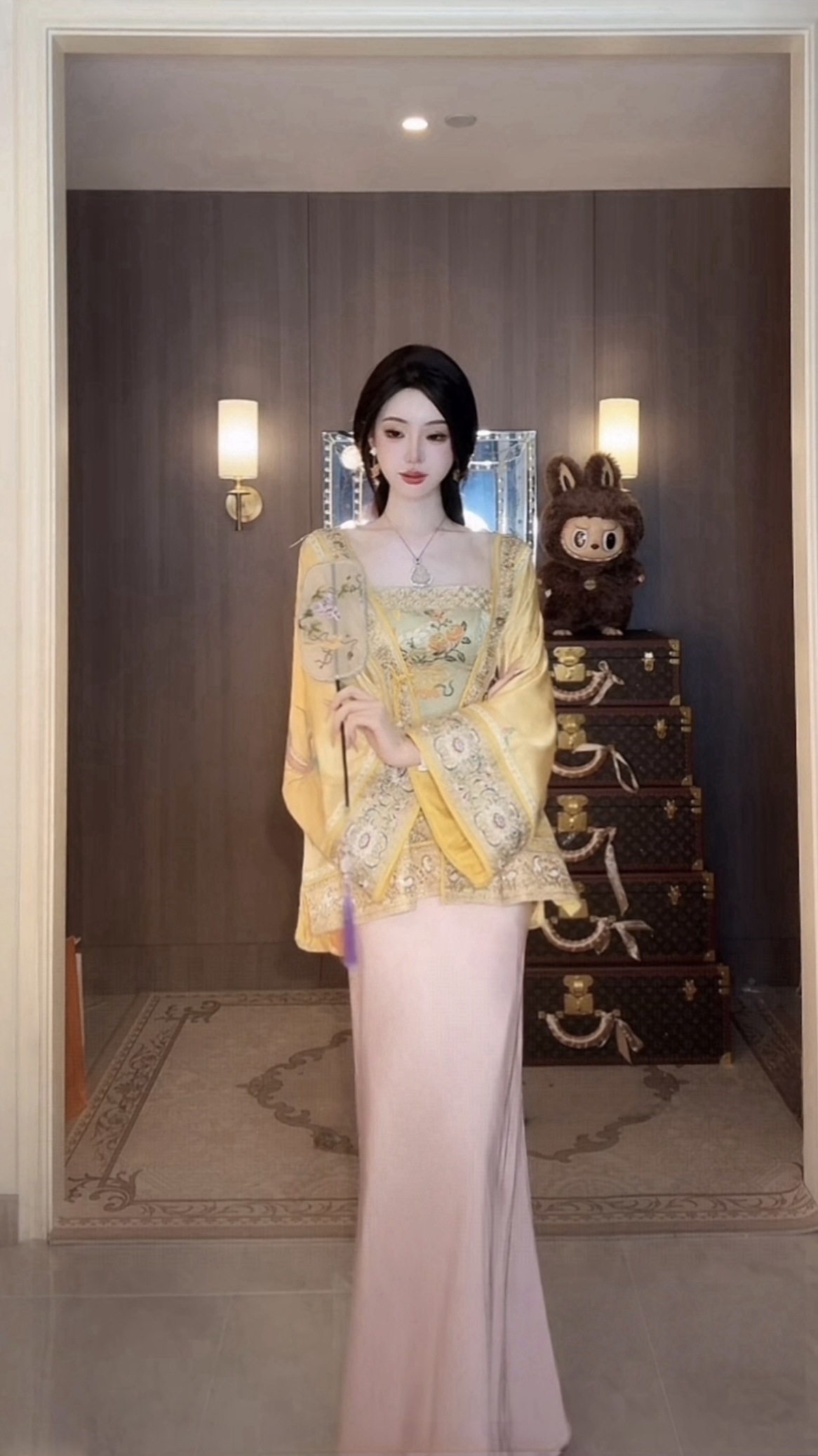 【雅乔定制】碧水烟霞 新中式国风提花刺绣吊带连衣裙DYYK-25072532