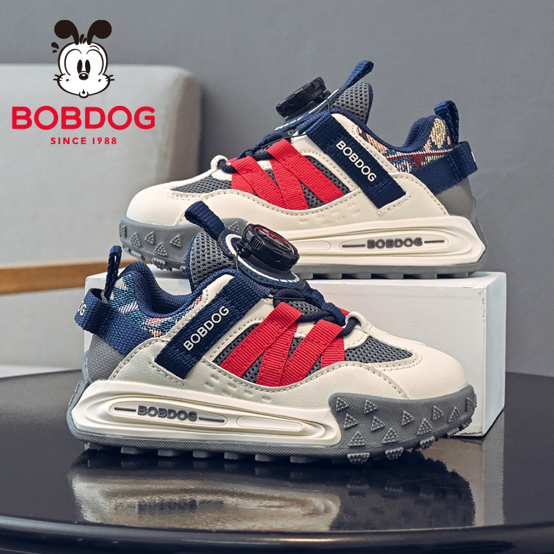 巴布豆童鞋男童软底老爹鞋2025新款春秋款女童网面运动鞋儿童鞋子