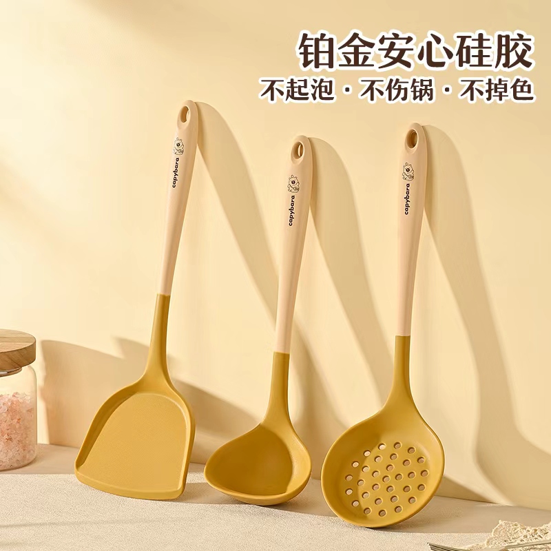 品品优硅胶锅铲家用炒菜铲子炒勺不粘锅专用汤勺漏勺饭勺厨具套装