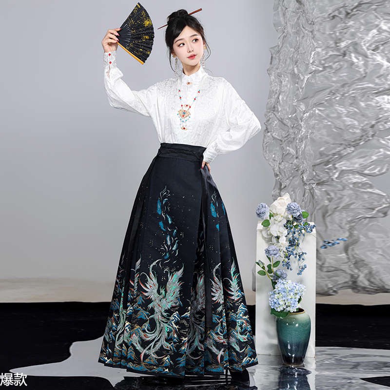 国风马面裙明制汉服春夏季女款新中式古装日常仙气半身裙绝美套装