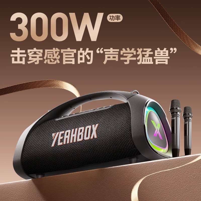 YEAHBOX/音波狮新品MAXK防水蓝牙音箱唱歌音箱三分频户外K歌音箱