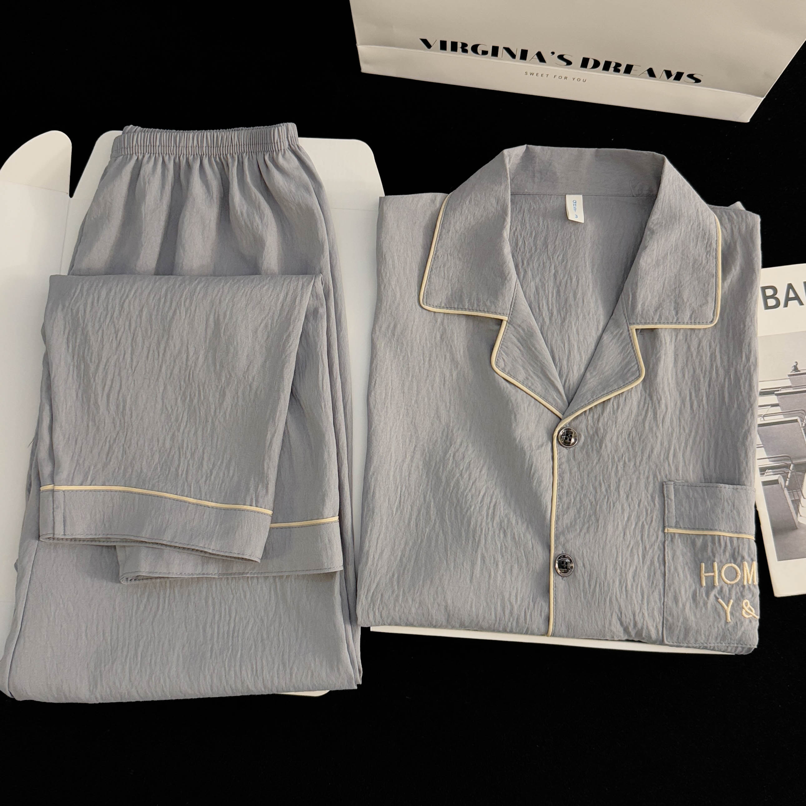 灰色男士云朵棉睡衣秋冬季男款爆款2025新款家居服长袖长裤套装