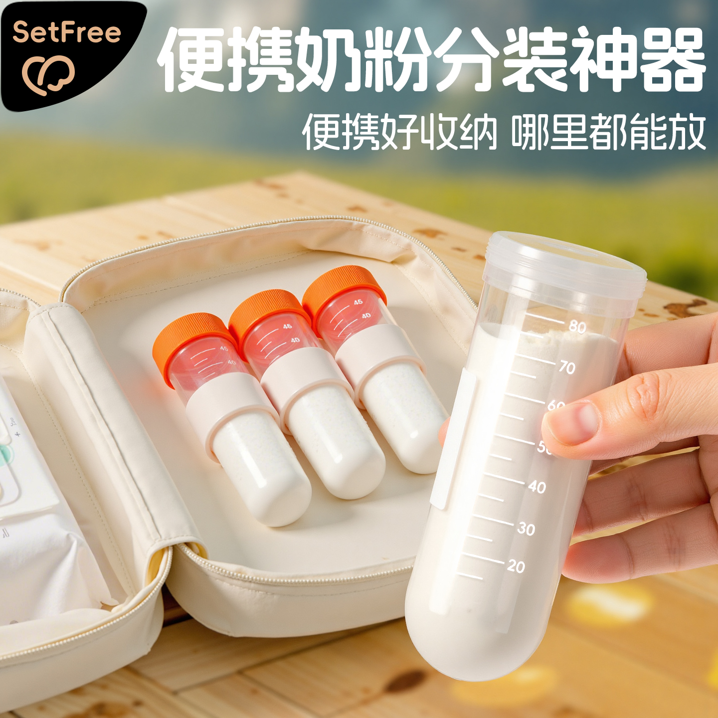 婴儿奶粉分装盒神器便携外出门宝宝辅食盒一餐一格密封保鲜储存罐