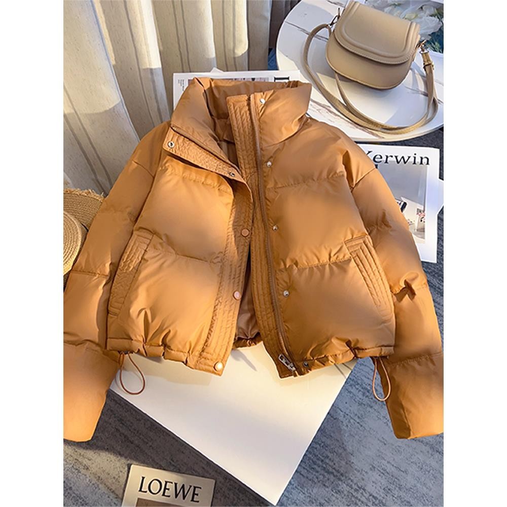 2025秋冬新款高级感气质韩系短款立领棉服女士休闲小个子保暖棉袄