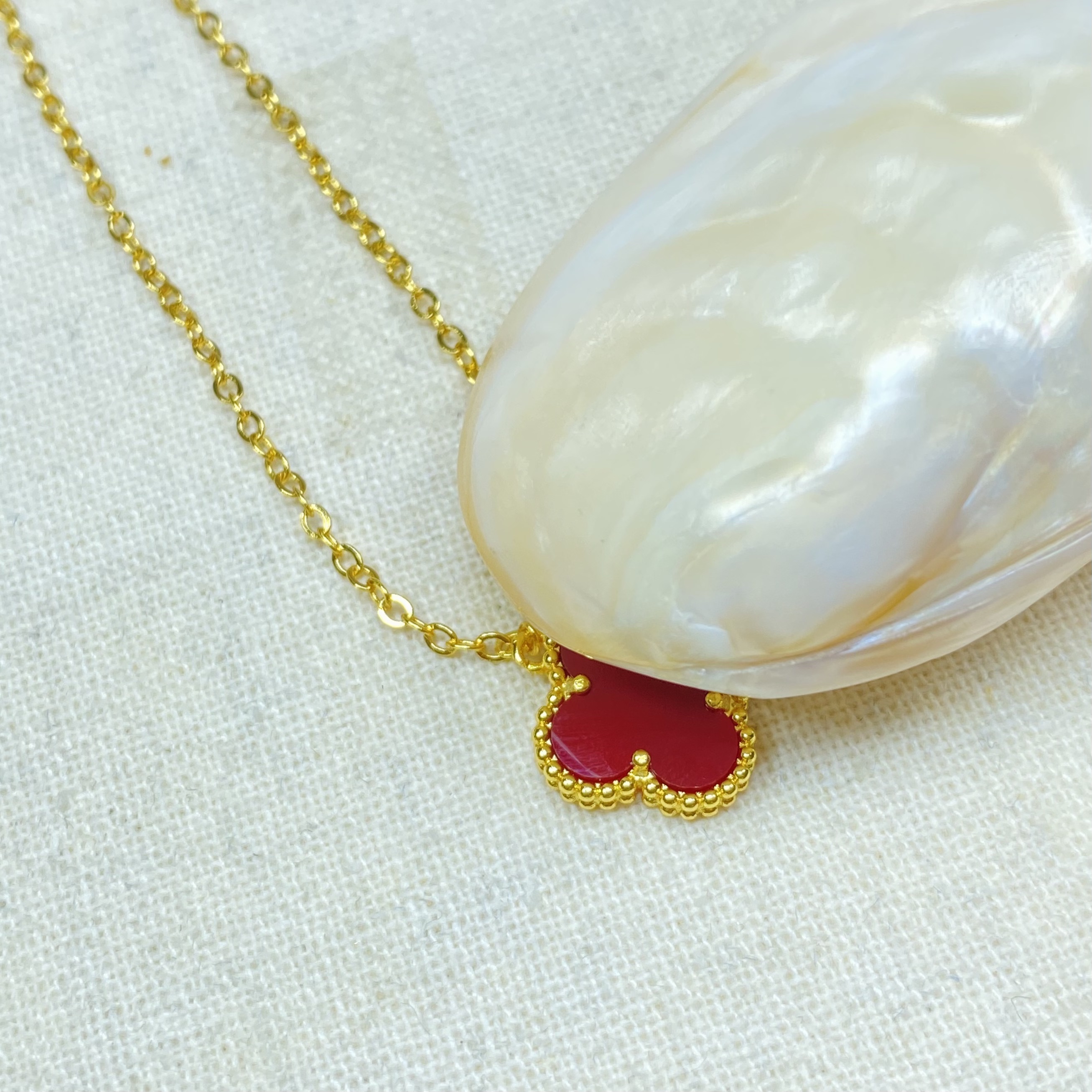 K0602红色叶子一体项链多样性发货47530