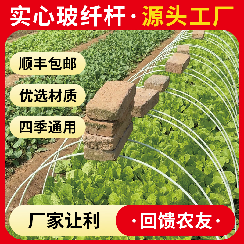 【拱棚支架】保温棚防虫网支架玻璃纤维杆蔬菜农业种植大棚拱棚支架