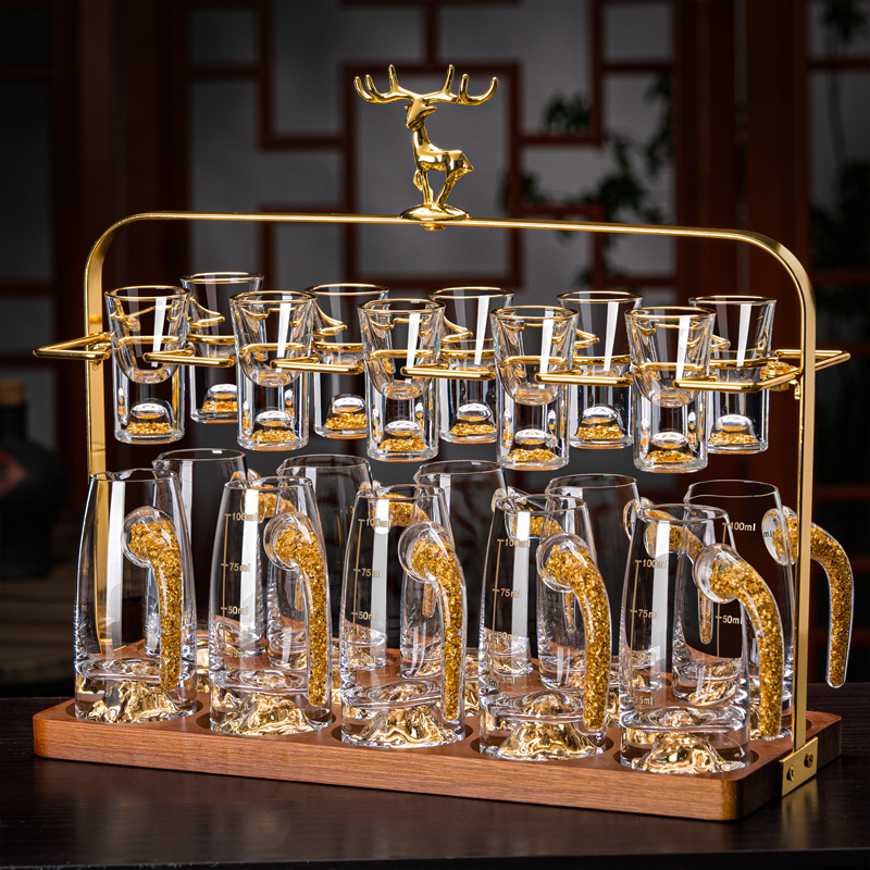 2025新款白酒杯套装家用一口杯二两分酒器爆款水晶玻璃酒具高级感