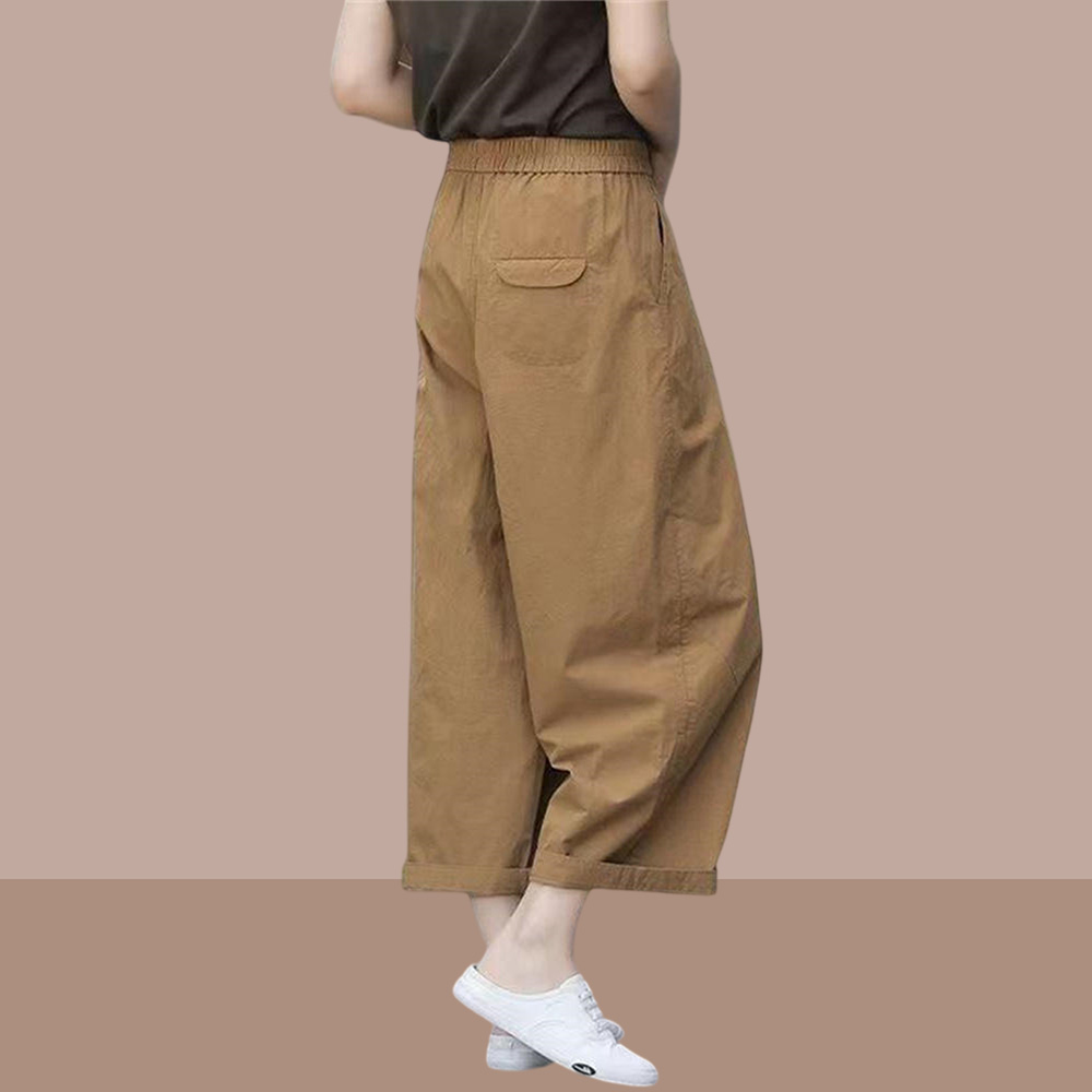 2025夏季新款阔腿裤休闲裤女薄款高腰九分裤直筒裤爆款裤子工装裤