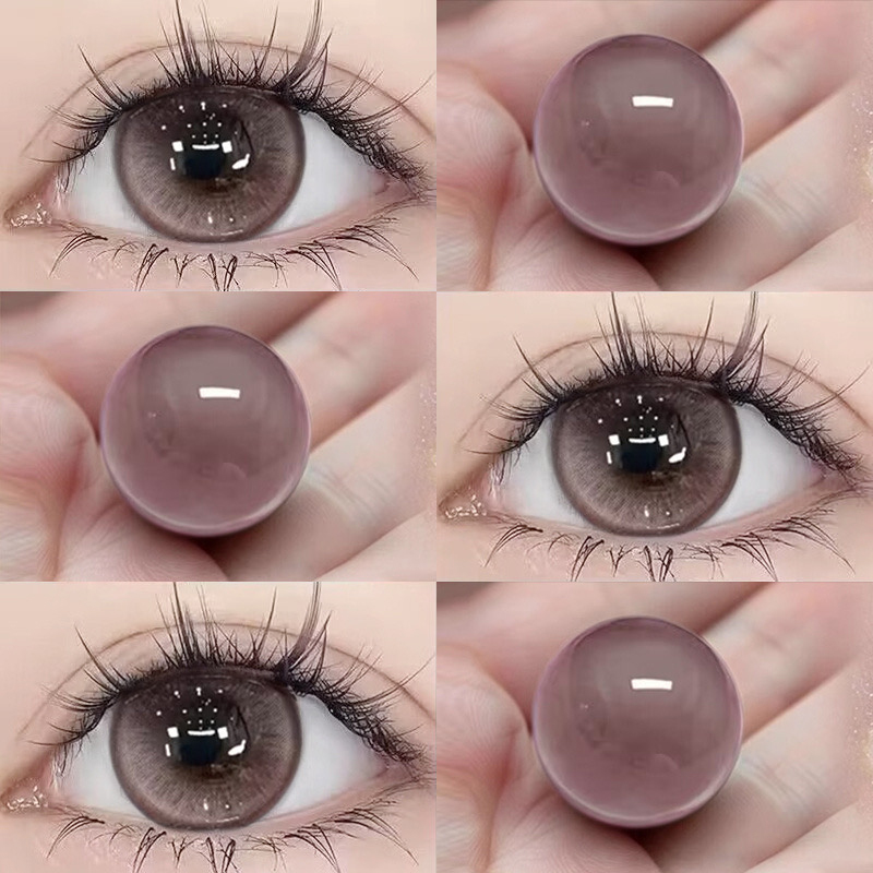 OVOLOOK【月抛2片】学生党素颜隐形眼镜小直径美瞳棕色玫瑰书局S1