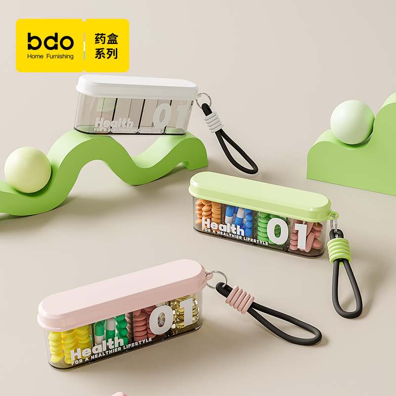 药盒一周七天早中晚一日三餐便携式迷你随身小药丸药品分装盒密封