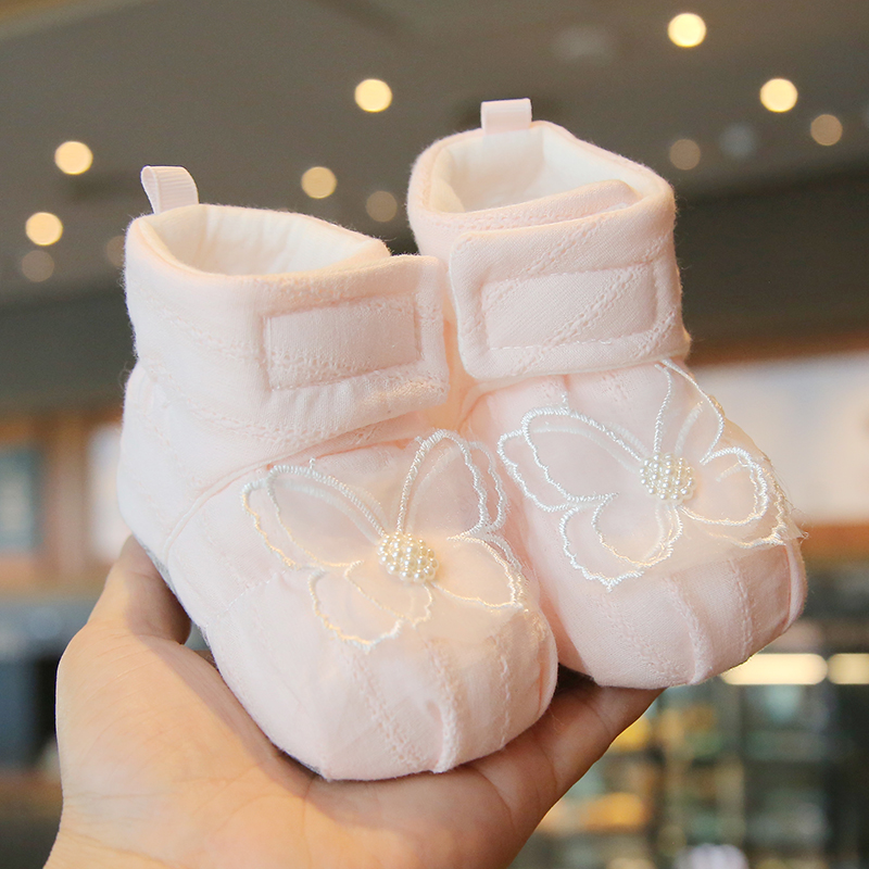 春秋婴儿女鞋薄款轻便单鞋梦幻蝴蝶公主布鞋宝宝学步软底不掉防滑