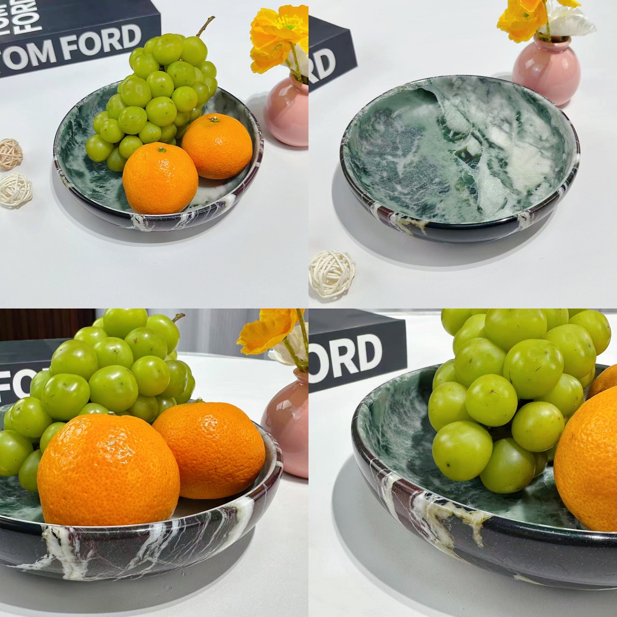 天然奢石【维多利亚绿】家用果盘时尚家用简约新中式果盘轻奢创意