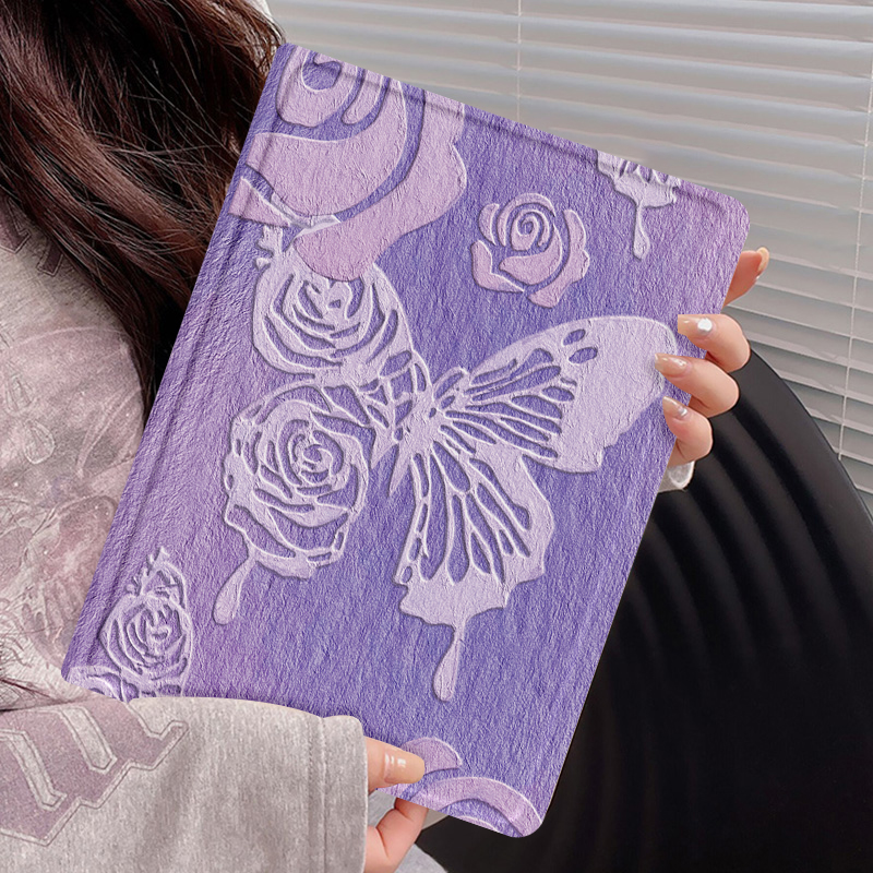 肌理蝴蝶iPad11保护套2025新款air7新款防摔mini6全包带笔槽pro女
