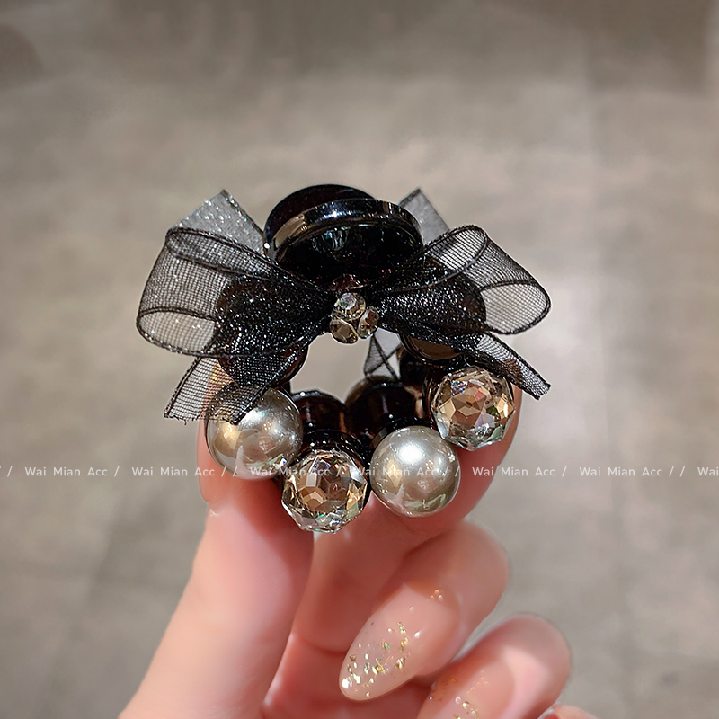 高端珍珠圆形抓夹高马尾夹固定神器女轻奢半扎发夹新款鲨鱼夹头饰