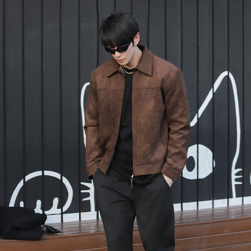 [马年限定]美式翻领流光风夹克复古百搭巴恩风外套秋季男生高级感