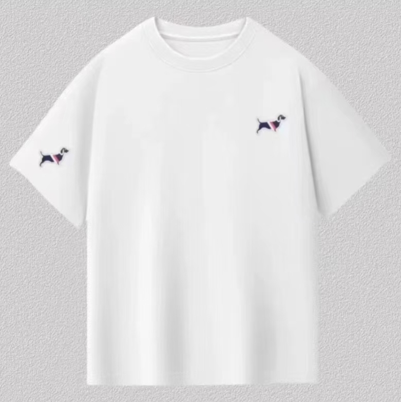 【重磅纯棉】刺绣小狗时尚潮流纯棉T恤男女同款百搭短袖夏季圆领