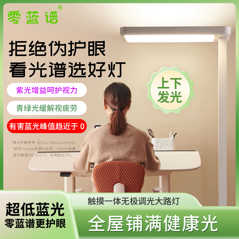 零蓝谱护眼落地大台灯触屏款大路灯上下发光立式儿童学习写字台灯