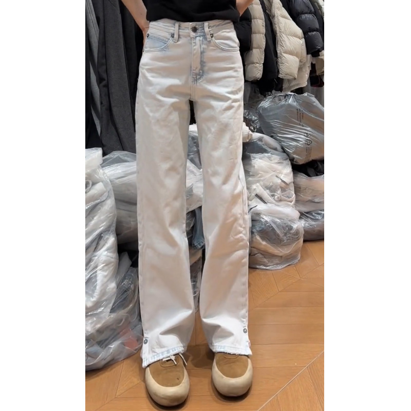 小个子蓝色牛仔裤女2025新款冬季爆款裤子加绒加厚时尚窄版直筒裤