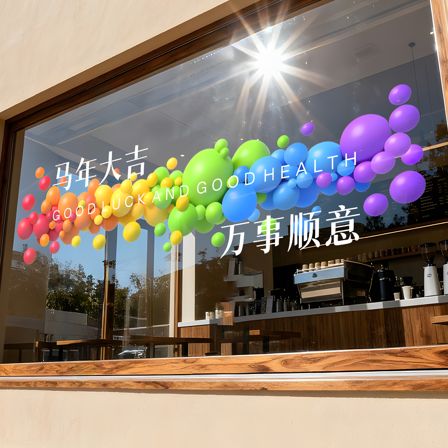 新年装饰客厅窗花2026马年店铺橱窗氛围布置窗贴玻璃门静电贴贴纸