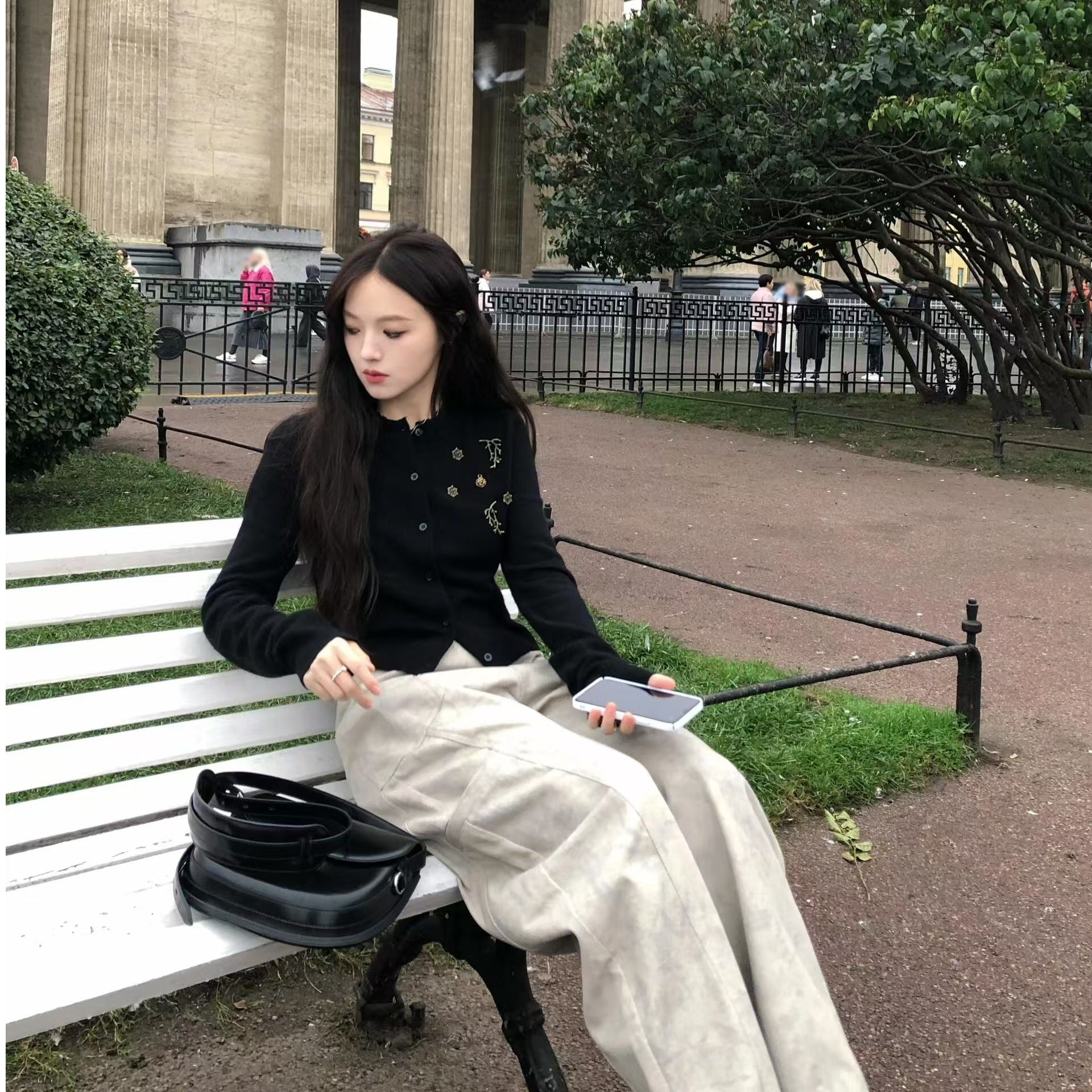 酷飒风女装高级感秋款新款时尚上衣高级感设计修身ins裤子两件套