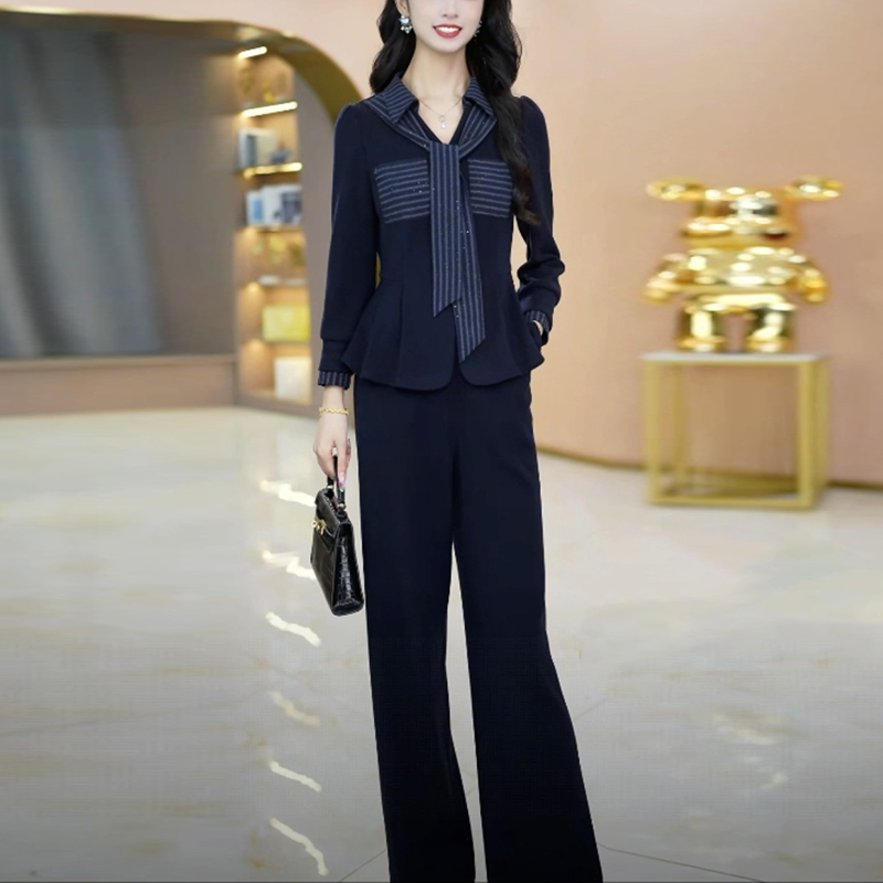 时尚韩版减龄气质两件套女2025年秋季新款洋气优雅阔腿裤休闲套装