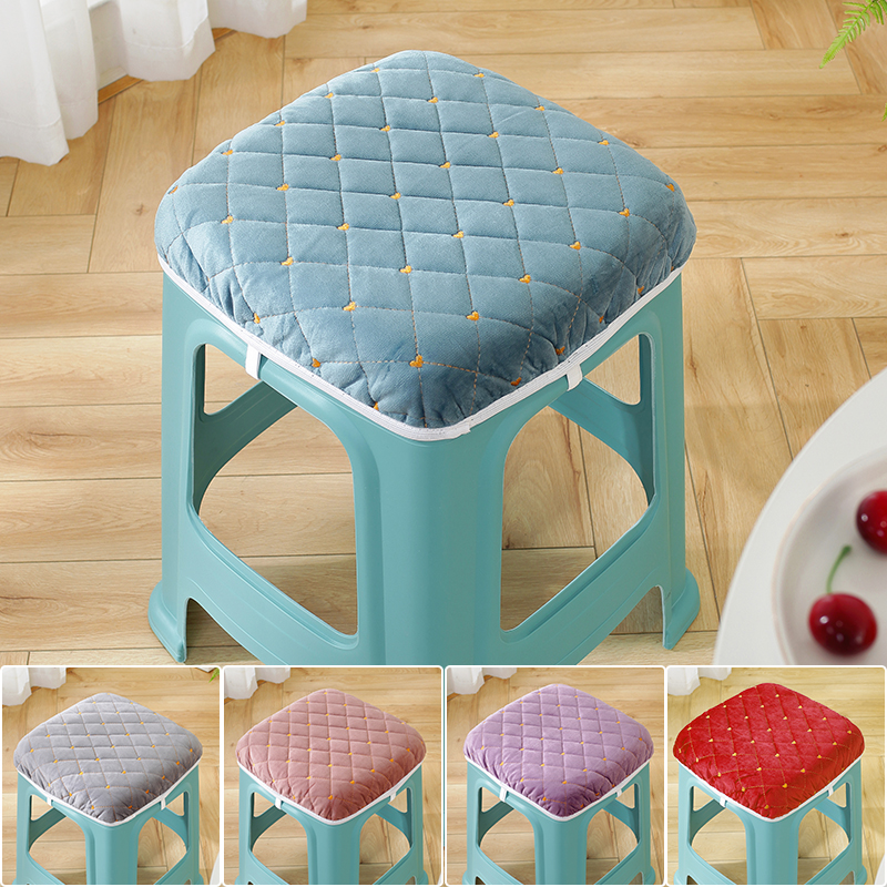 方凳子座套方形椅子坐垫塑料正方形套罩加棉加厚饭店家用四季通用