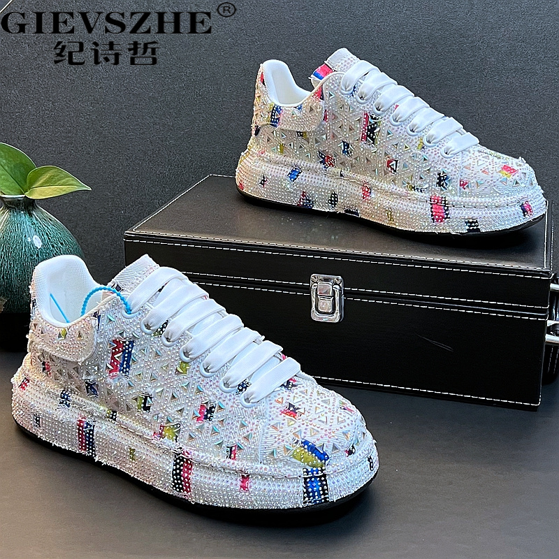 纪诗哲鞋子男款个性时尚休闲鞋秋季透气小白鞋网红同款气垫滑板鞋