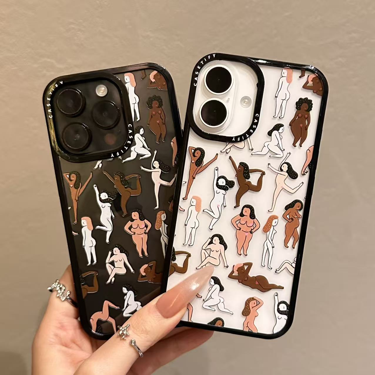 艺术黑白黄女孩适用iPhone16/15/14/13promax手机壳12/11防摔