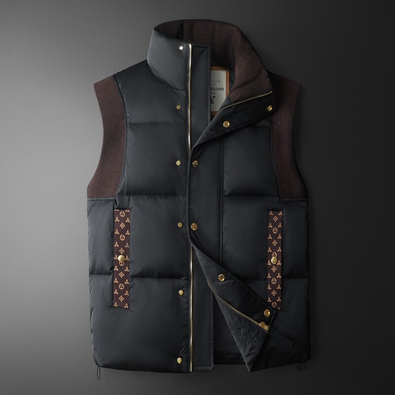 BQDK轻奢冬季新款90白鸭绒微阔马甲外套男潮牌高端时尚立领坎肩