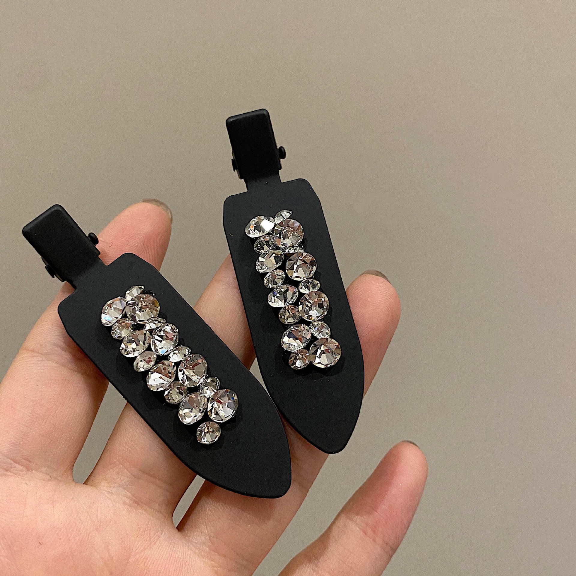 气质超闪锆石发夹女简约无痕夹化妆侧边夹碎发刘海夹子鸭嘴夹发饰