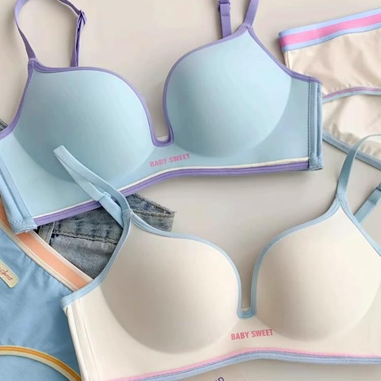 维多利亚无痕内衣少女聚拢小胸无钢圈舒适女生收副乳文胸显大日系