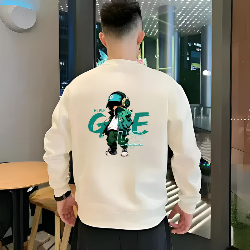 2025秋冬新款时尚潮牌卫衣男士美式潮流印花百搭长袖休闲圆领上衣