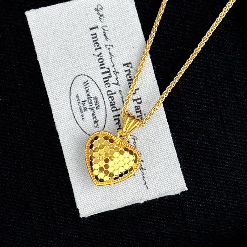 铜合金项链 2025新款龙鳞碎冰冰爱心项链时尚精致百搭款