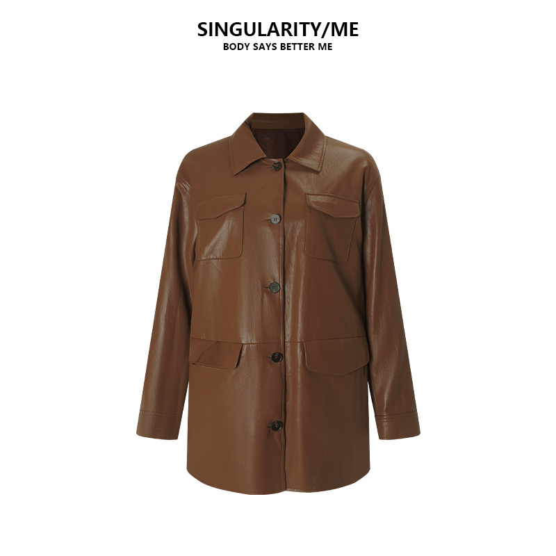 Singularity Me 7AU 8266 复古摩登油蜡气场廓版皮衣外套