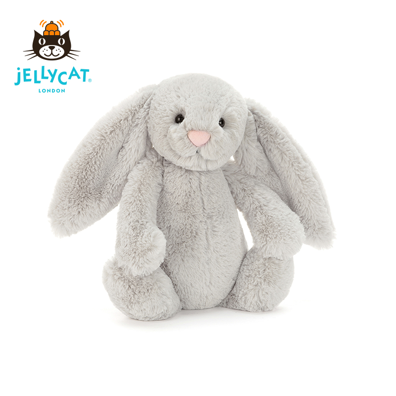 英国Jellycat海外害羞银色邦尼兔毛绒安抚玩偶阿贝贝趣味七夕礼物