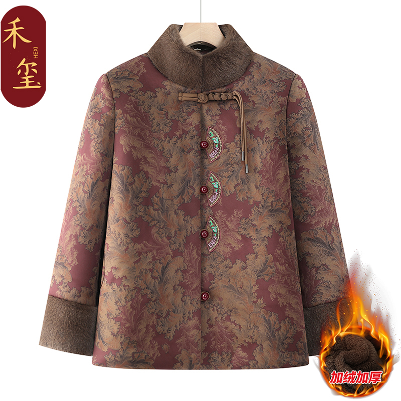 中老年老太太冬装奶奶棉袄老年人冬季棉衣女加绒老年女装妈妈装