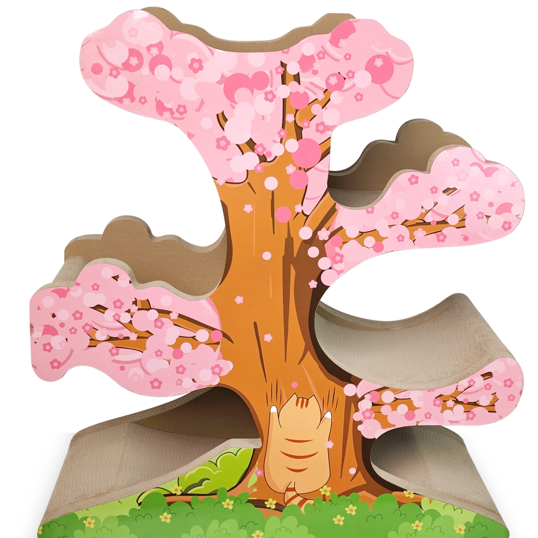 特价微瑕，樱花瓦楞纸猫抓板，多层头道木浆进口纸整体发货无需组装