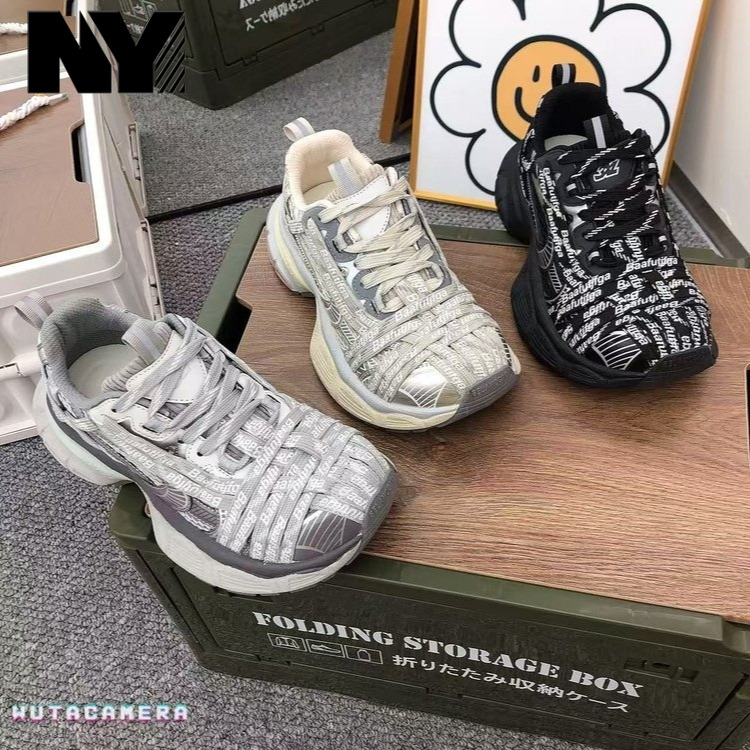 NY欧货绑带厚底老爹鞋女2025新款复古小个子增高百搭休闲运动鞋