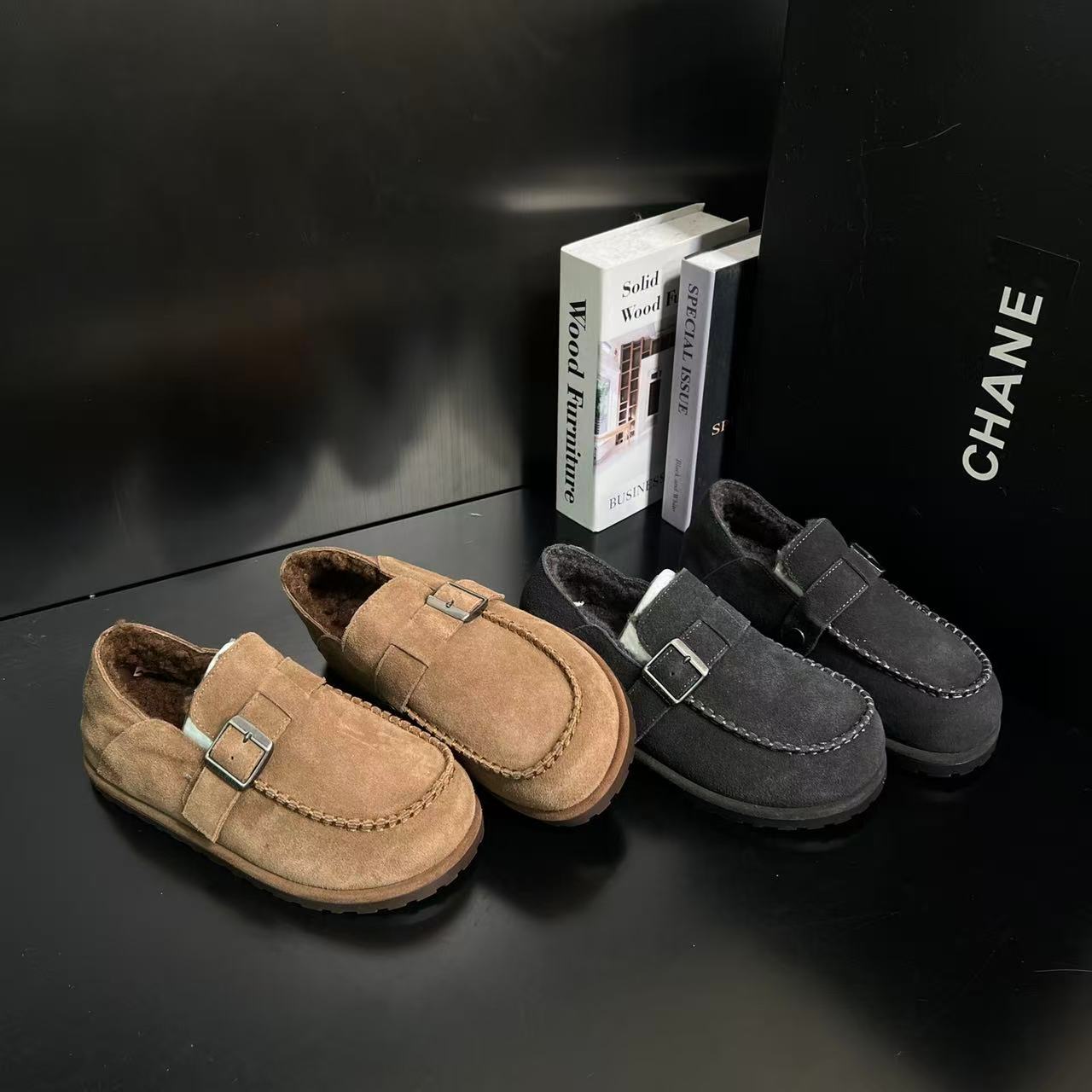 【韩系小风】加绒棉鞋女冬季平底软底休闲乐福鞋复古7800-1956