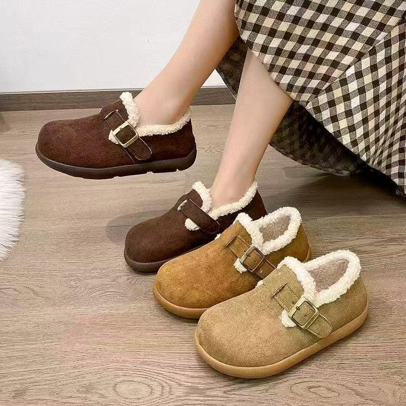 学院风勃肯鞋复古港风日式棉鞋纯色休闲风民族风