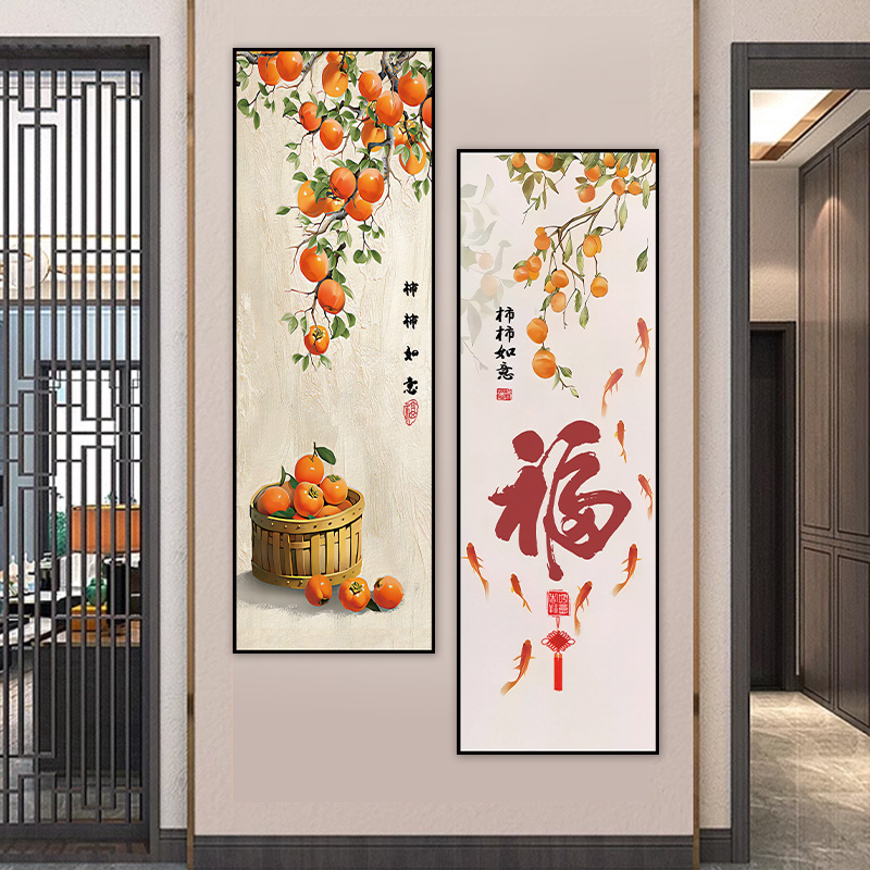 玄关装饰画自粘遮丑贴画3d立体贴纸客厅走廊过道背景墙贴壁画壁纸