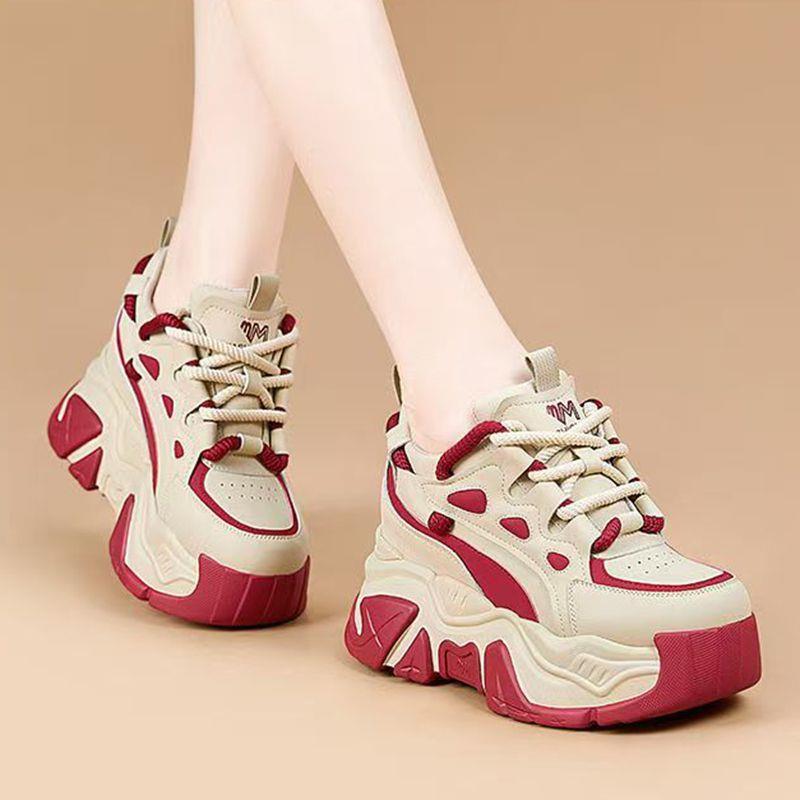 御阅老爹鞋女2025新款秋季小个子厚底轻便时尚百搭百搭休闲运动鞋