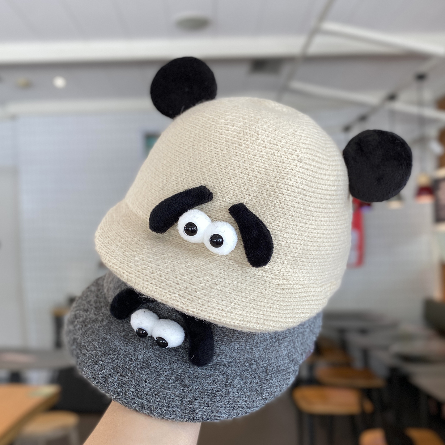 宝宝搞怪帽子秋冬韩版可爱超萌鸭舌帽男童女童保暖防风儿童马术帽